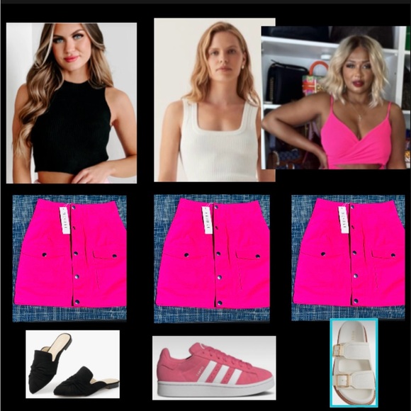 Meshki mini skirt from denim. Pink color. - Picture 2 of 5